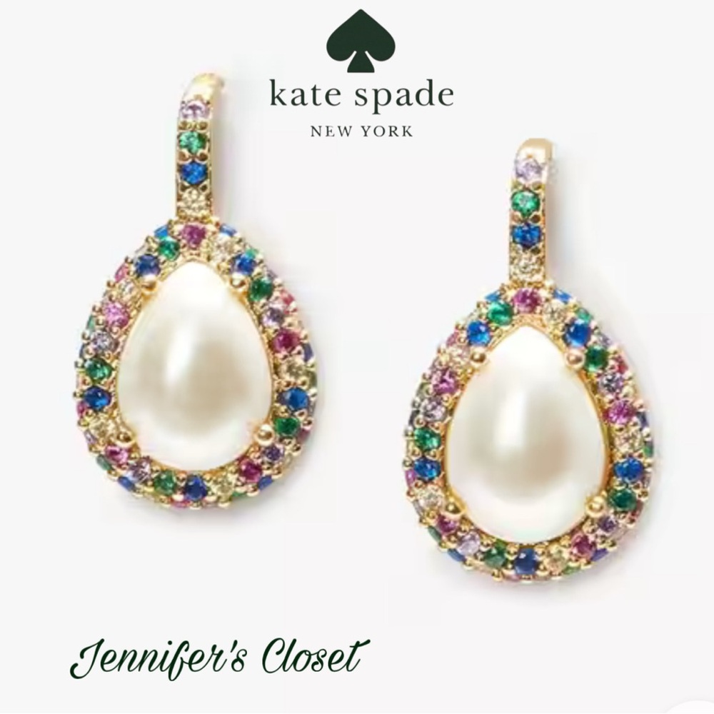 Kate Spade Cz Pearl Drop Earrings NWT